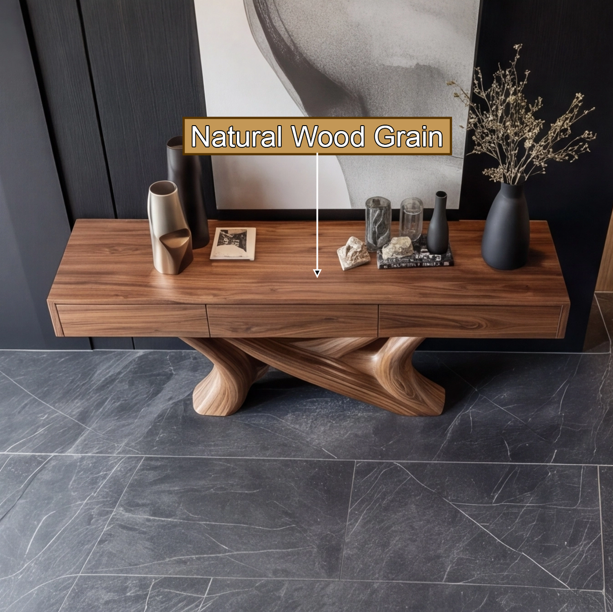 Orlathen Solid Wood Sculpted Console Table - Timberustic Console Table