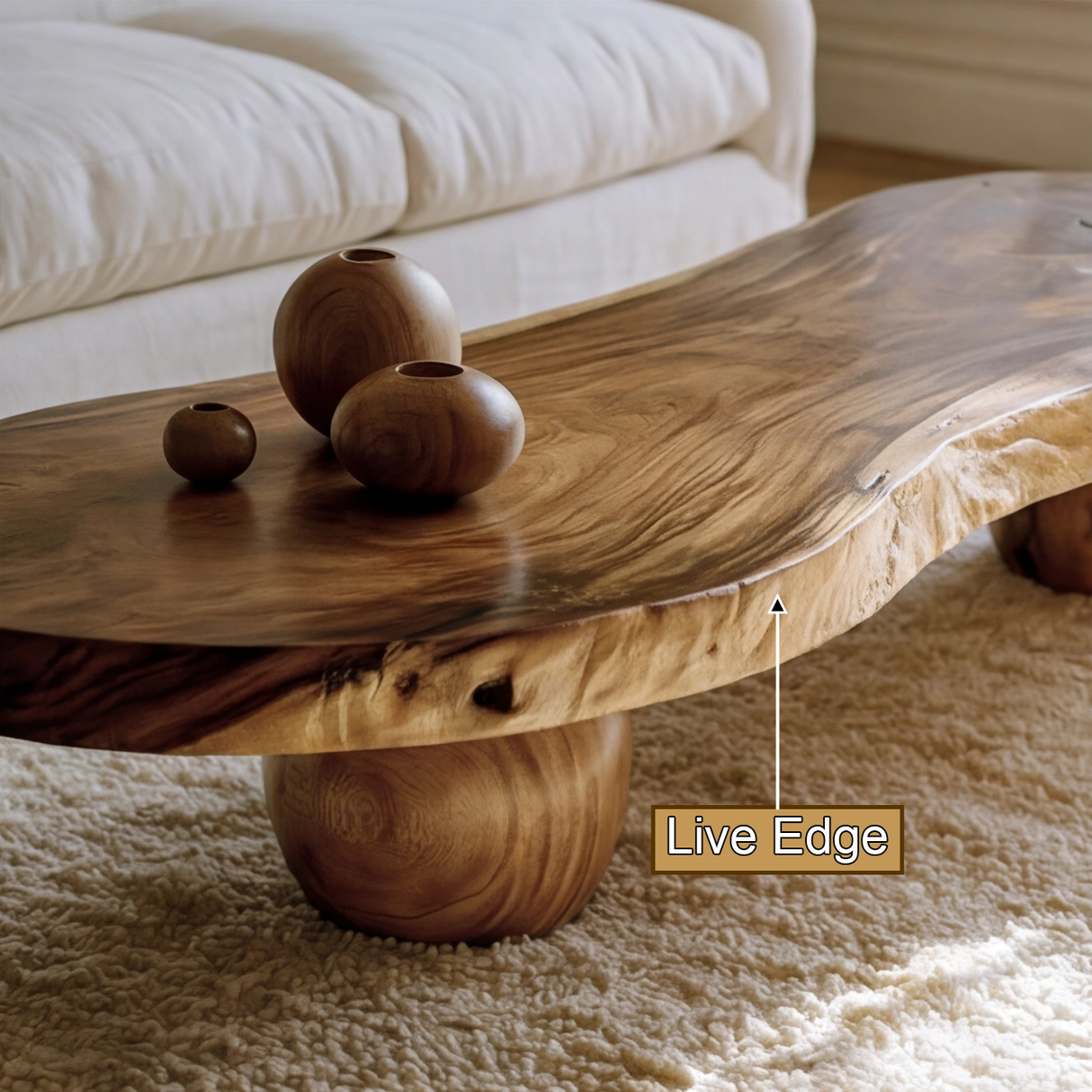 Orlavik Live Edge Solid Wood Coffee Table (Copy) - Timberustic Coffee Table
