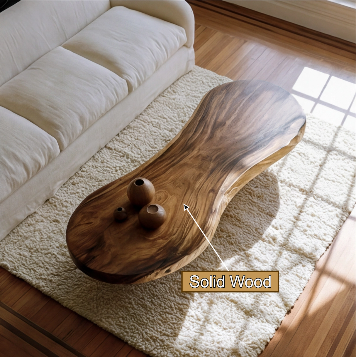 Orlavik Live Edge Solid Wood Coffee Table (Copy) - Timberustic Coffee Table