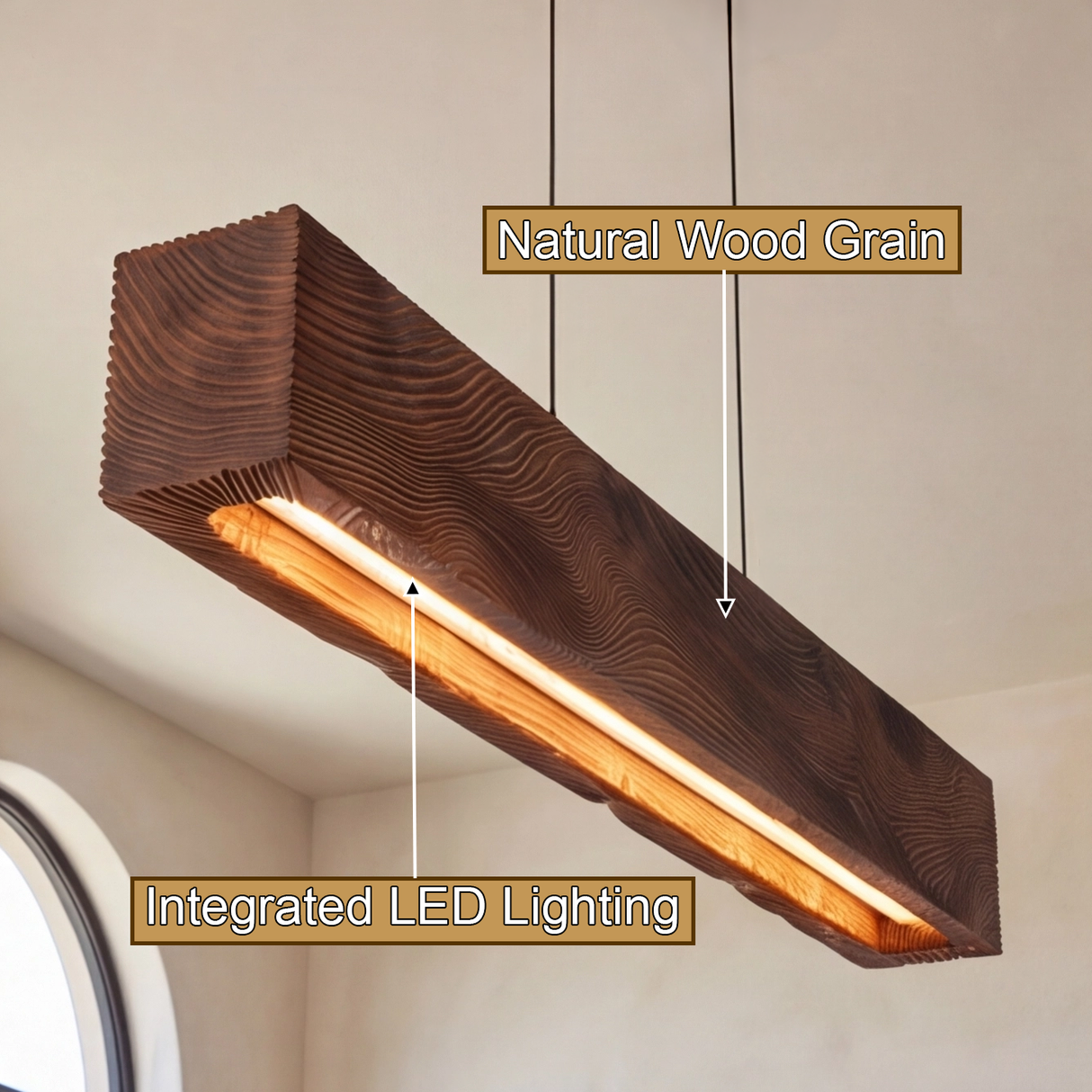 Orlavik Sculpted Solid Wood Linear Pendant Light SPA465234 - Timberustic Linear Pendant Light