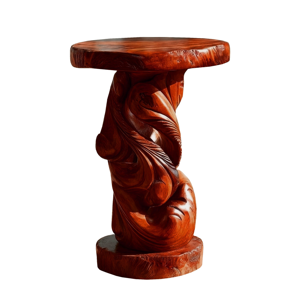 Orlavyn Solid Wood Sculpted Pedestal Stand Mahogany - Timberustic Pedestal Stand