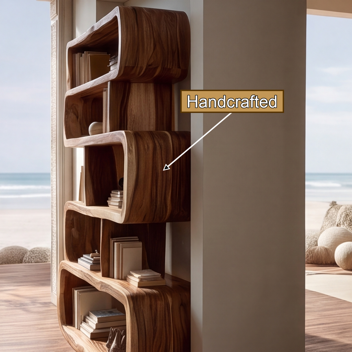 Orlessa Handcrafted Solid Wood Bookshelf