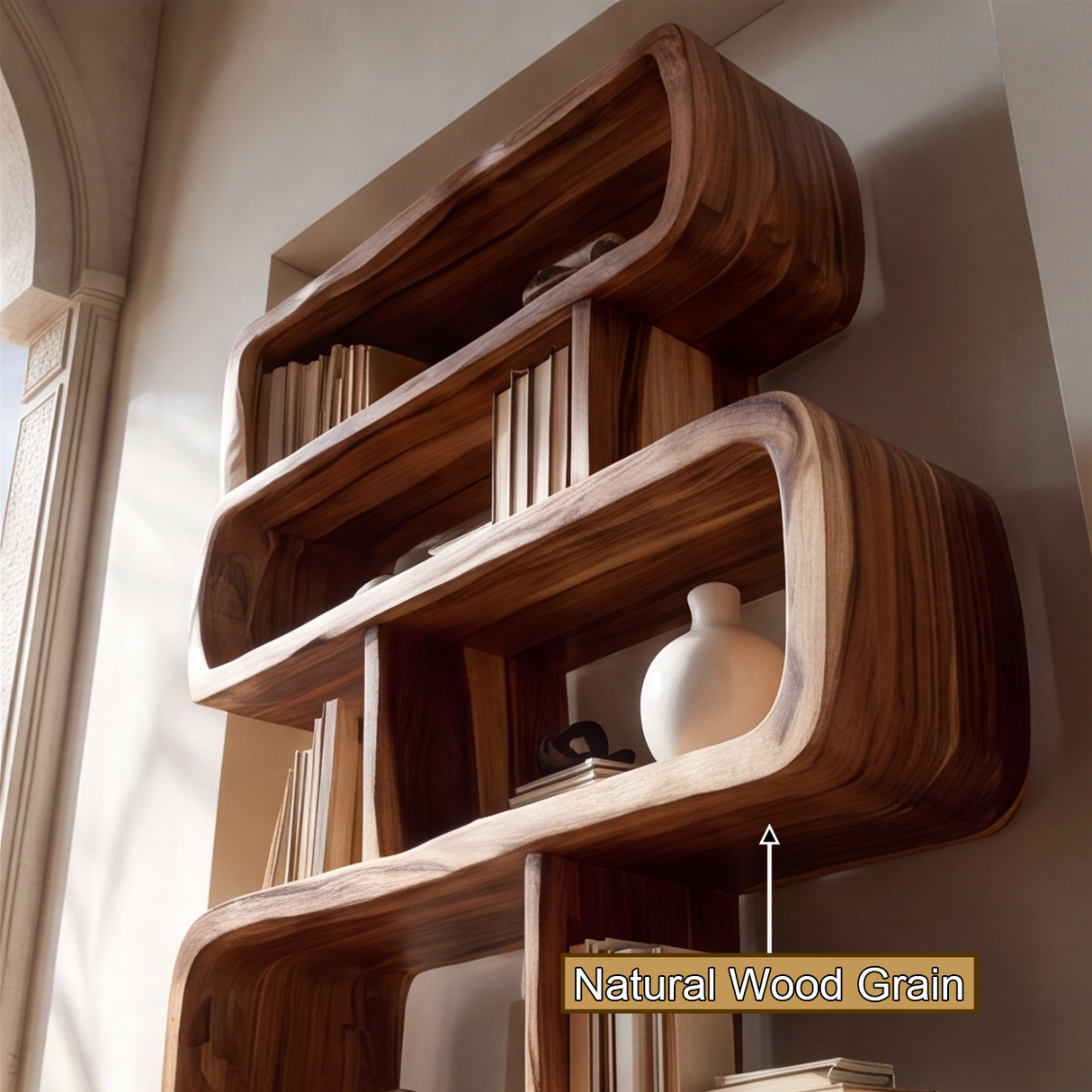 Orlessa Handcrafted Solid Wood Bookshelf