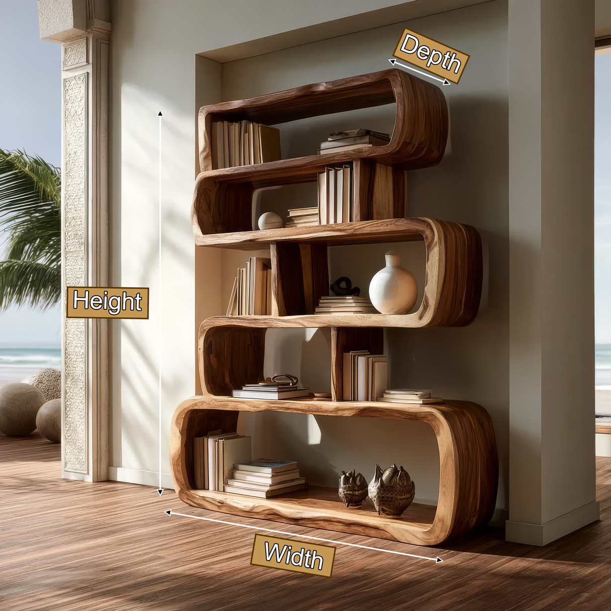 Orlessa Handcrafted Solid Wood Bookshelf