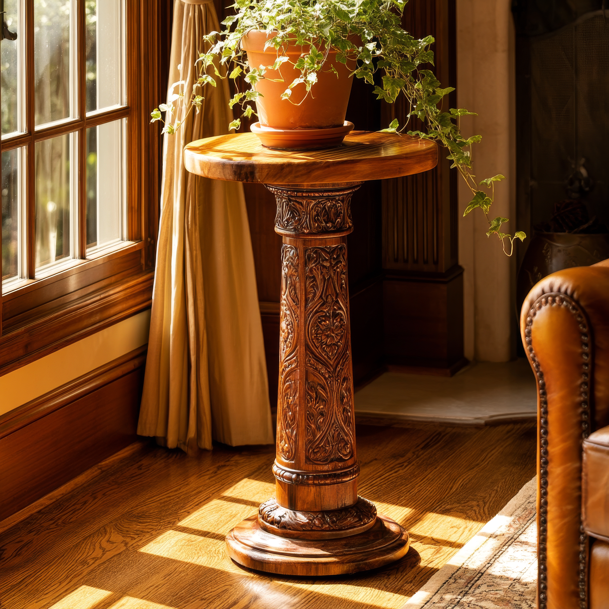Orleston Solid Wood Pedestal Stand - Timberustic Pedestal Stand