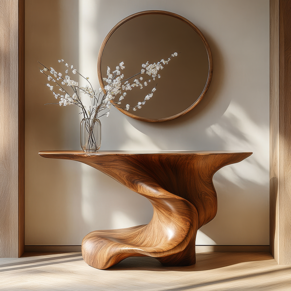 Orlithen Sculpted Solid Wood Console Table - Timberustic Console Table