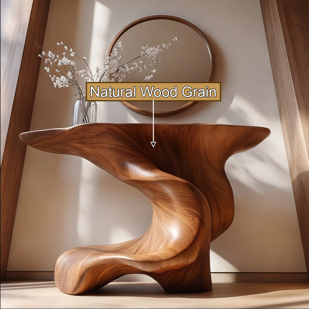 Orlithen Sculpted Solid Wood Console Table - Timberustic Console Table