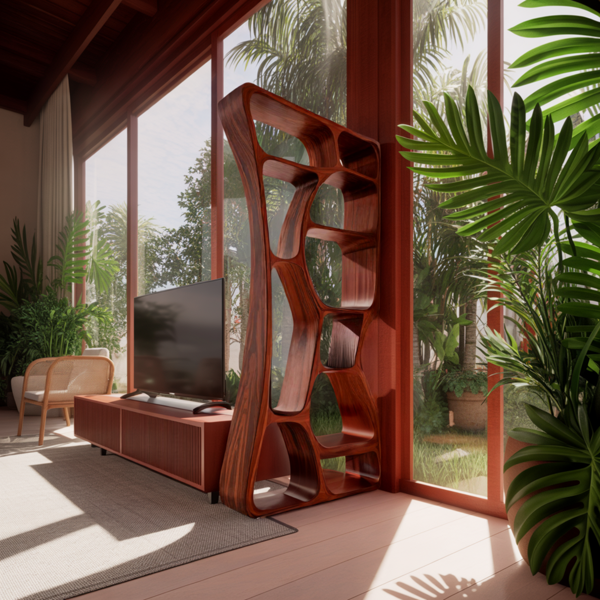 Orren Flowform Solid Wood Bookshelf - Timberustic Bookshelf