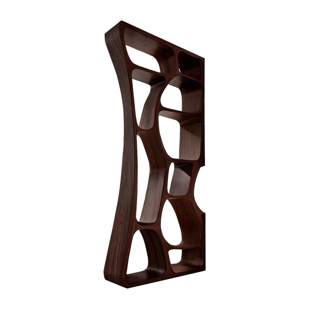 Orren Flowform Solid Wood Bookshelf Dark Walnut - Timberustic Bookshelf
