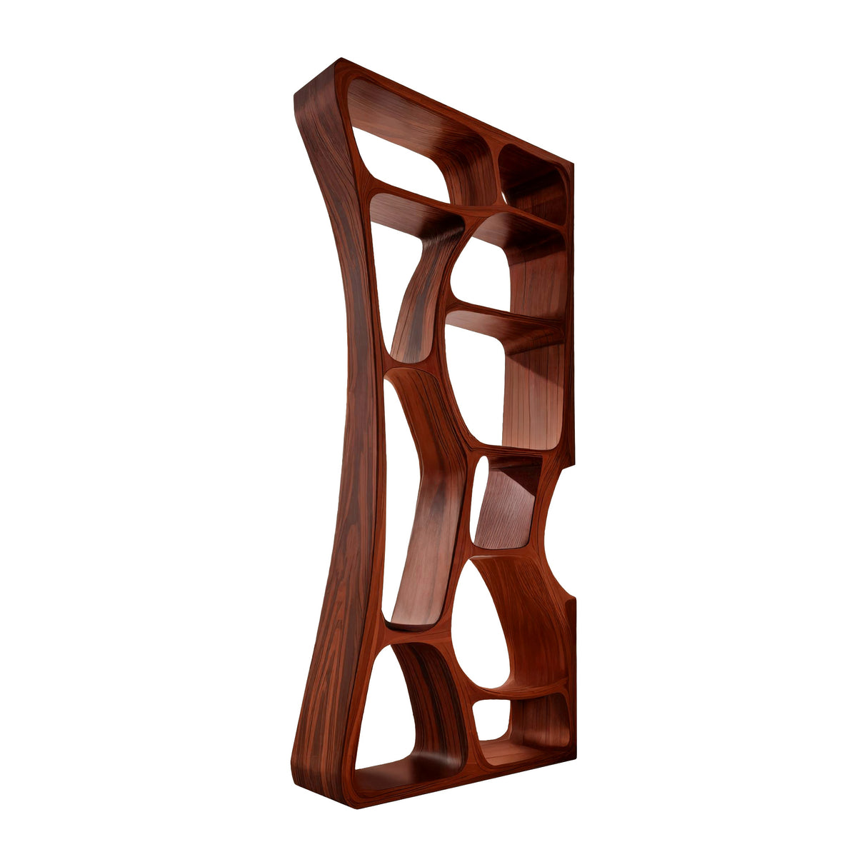 Orren Flowform Solid Wood Bookshelf Mahogany - Timberustic Bookshelf