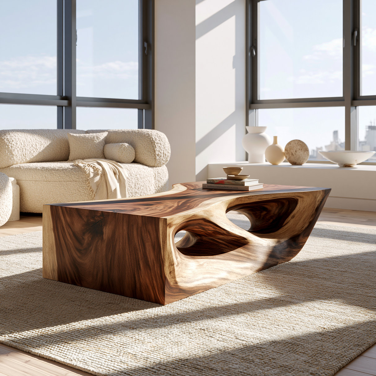 Orren Sculpted Solid Wood Coffee Table - Timberustic Coffee Table