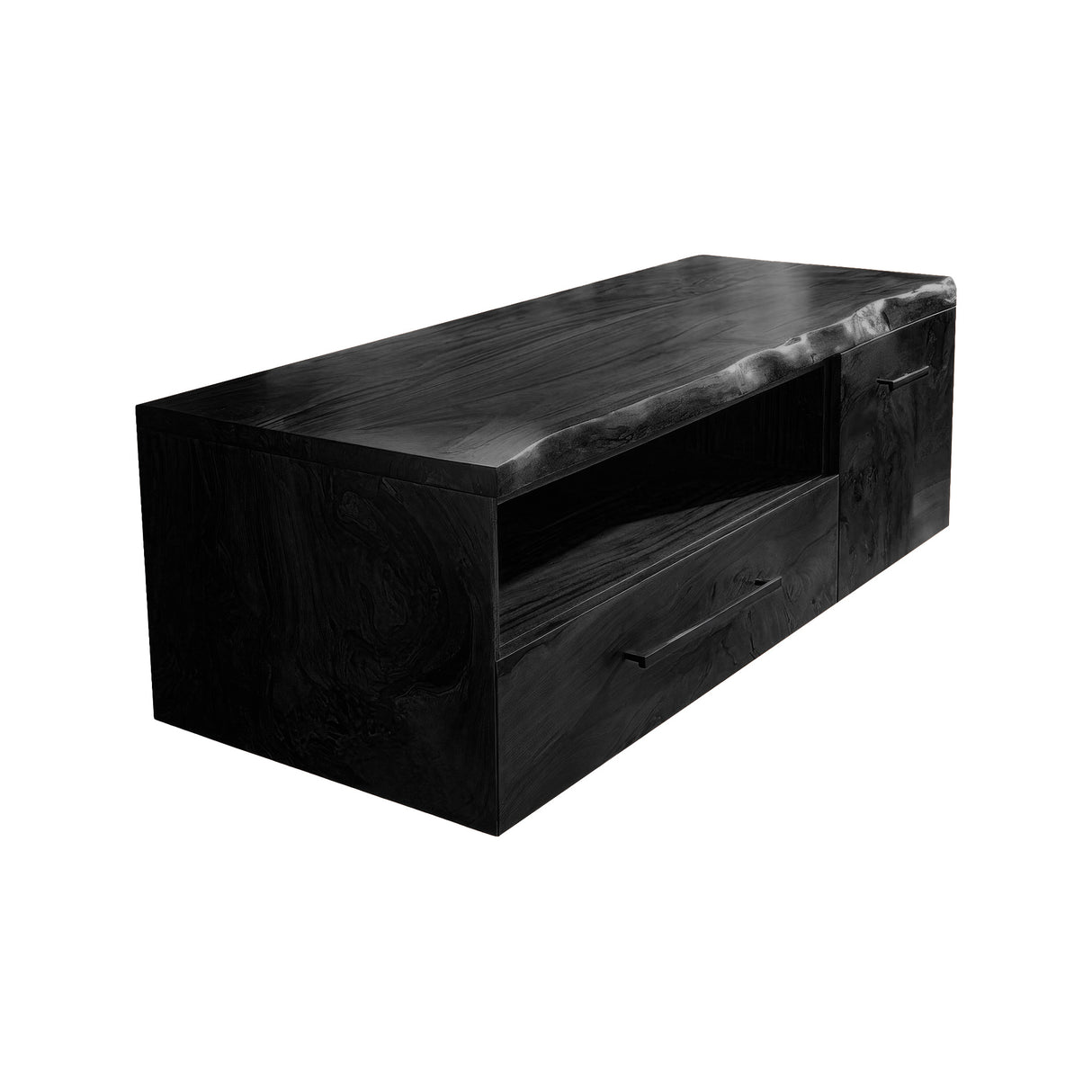 Orsen Live Edge Solid Wood Floating Bathroom Vanity With Drawers Black - Timberustic Floating Bathroom Vanity With Drawers