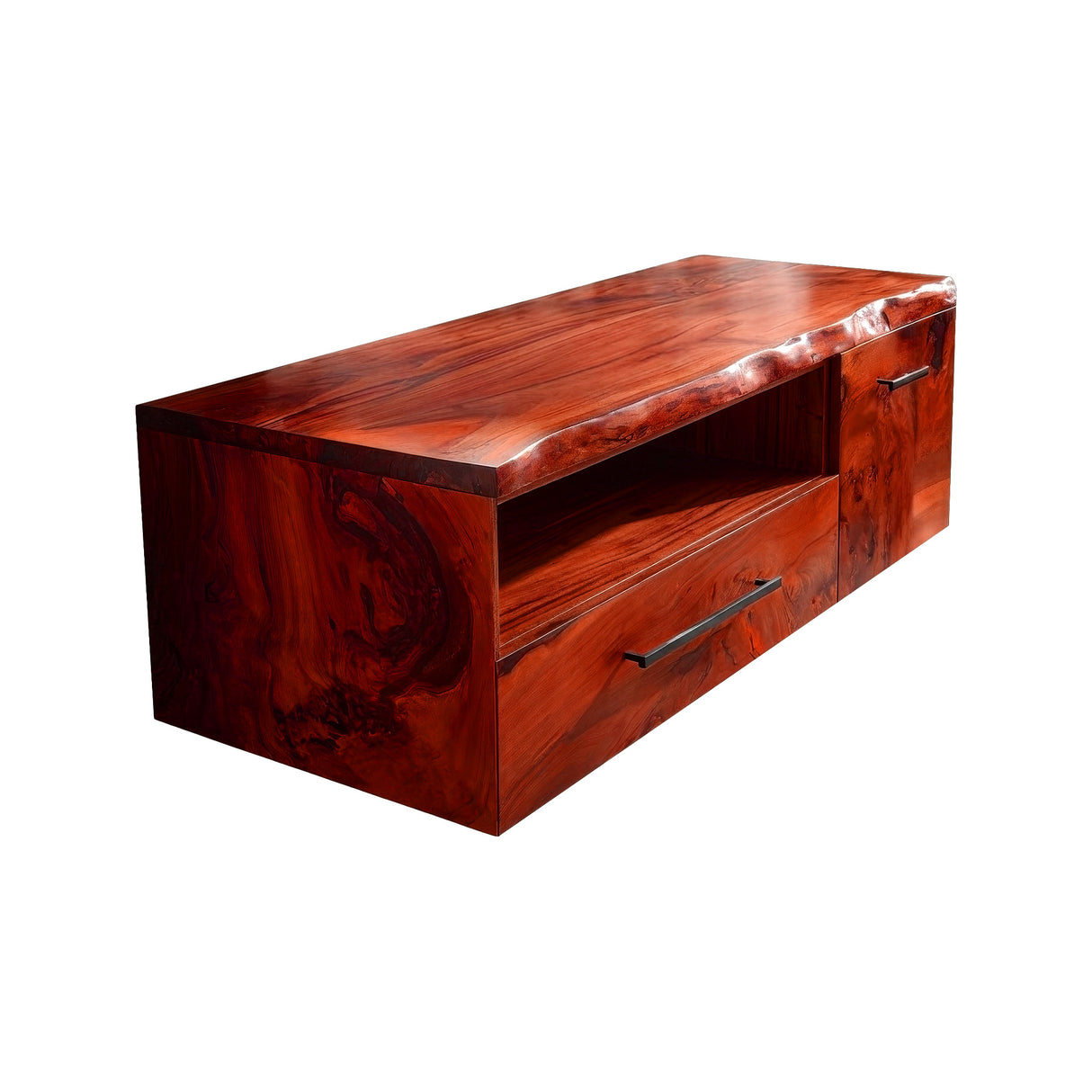 Orsen Live Edge Solid Wood Floating Bathroom Vanity With Drawers Mahogany - Timberustic Floating Bathroom Vanity With Drawers