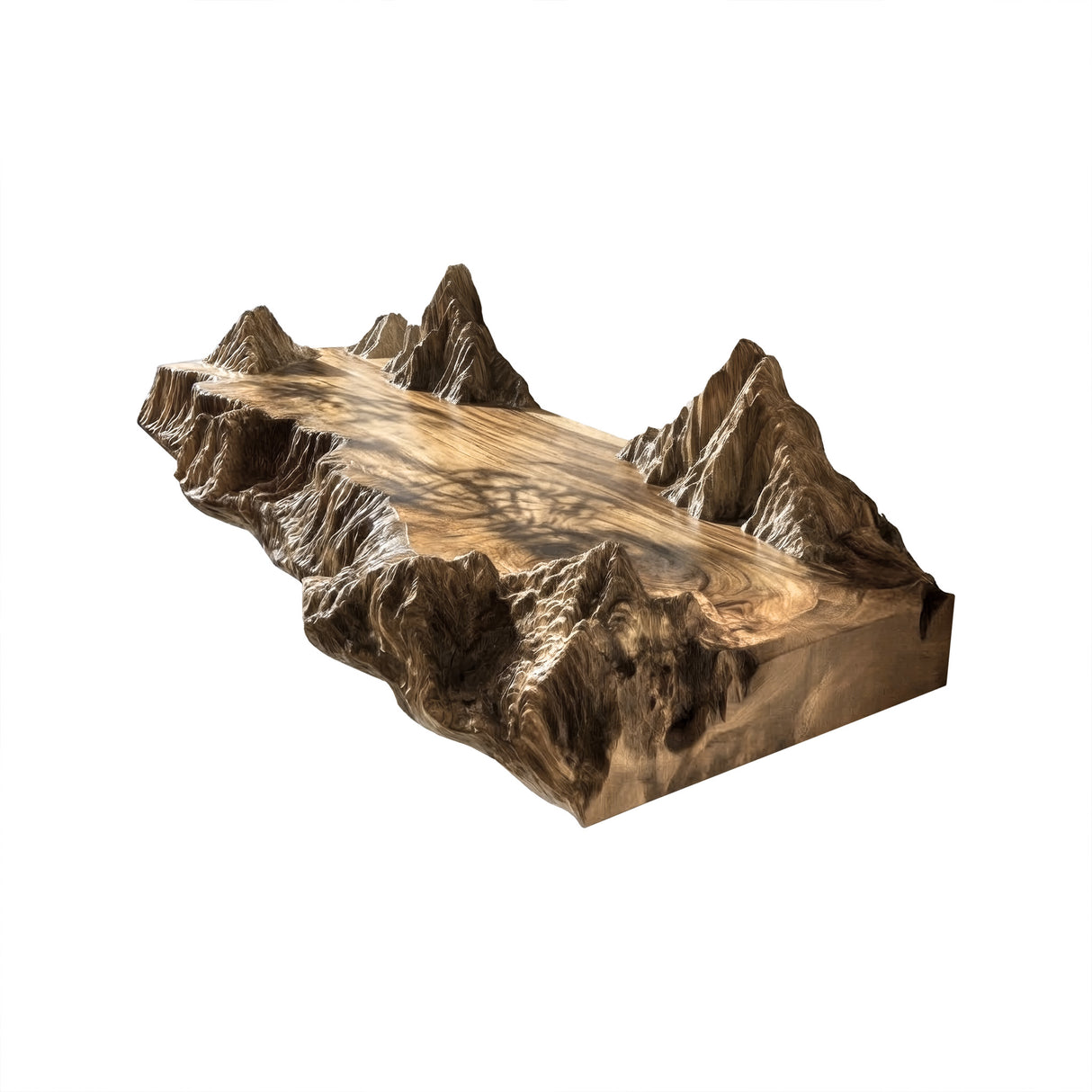 Orvane Handcrafted Sculpted Solid Wood Floating Bathroom Vanity Natural Oak - Timberustic Floating Bathroom Vanity