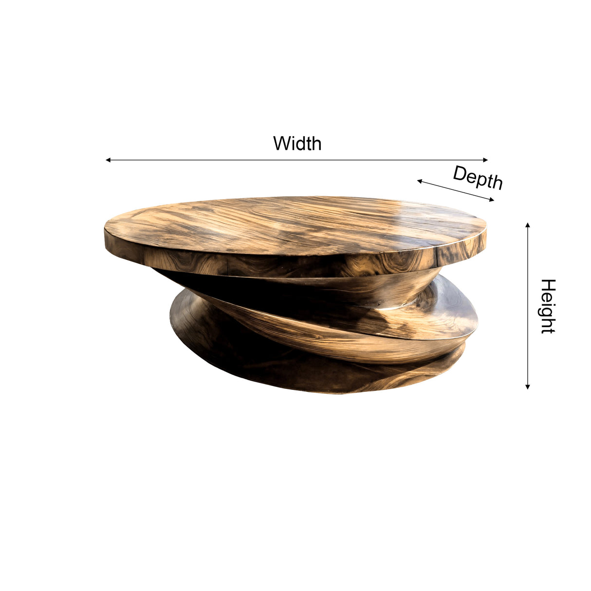 Orvane Sculpted Solid Wood Round Coffee Table - Timberustic Coffee Table