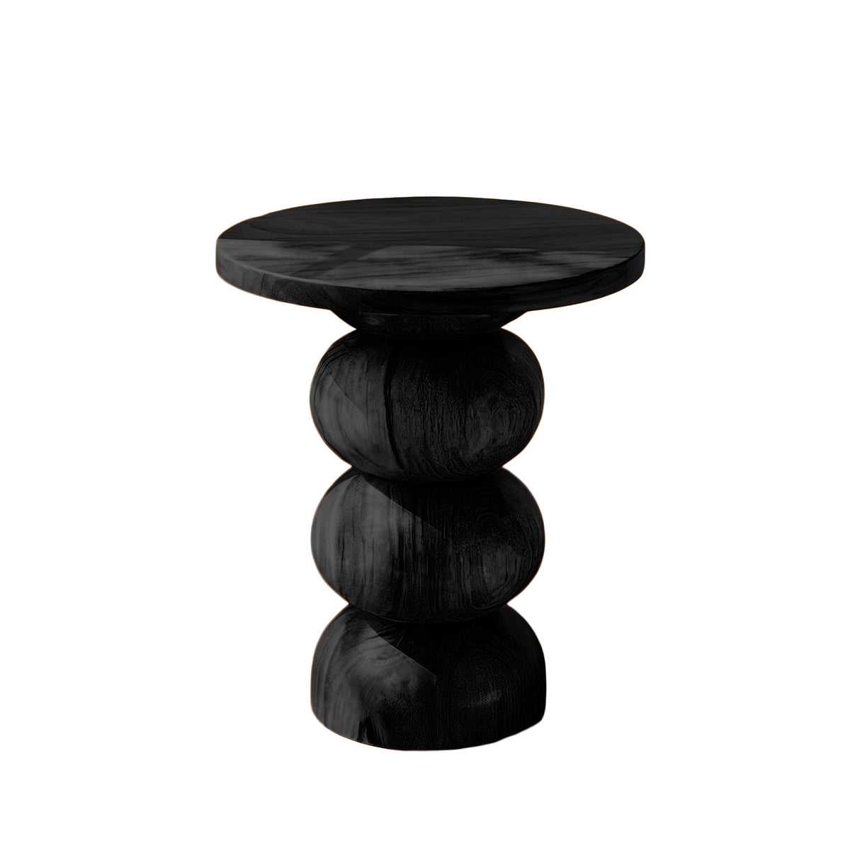 Orvane Sculpted Solid Wood Pedestal Stand Black - Timberustic Pedestal Stand