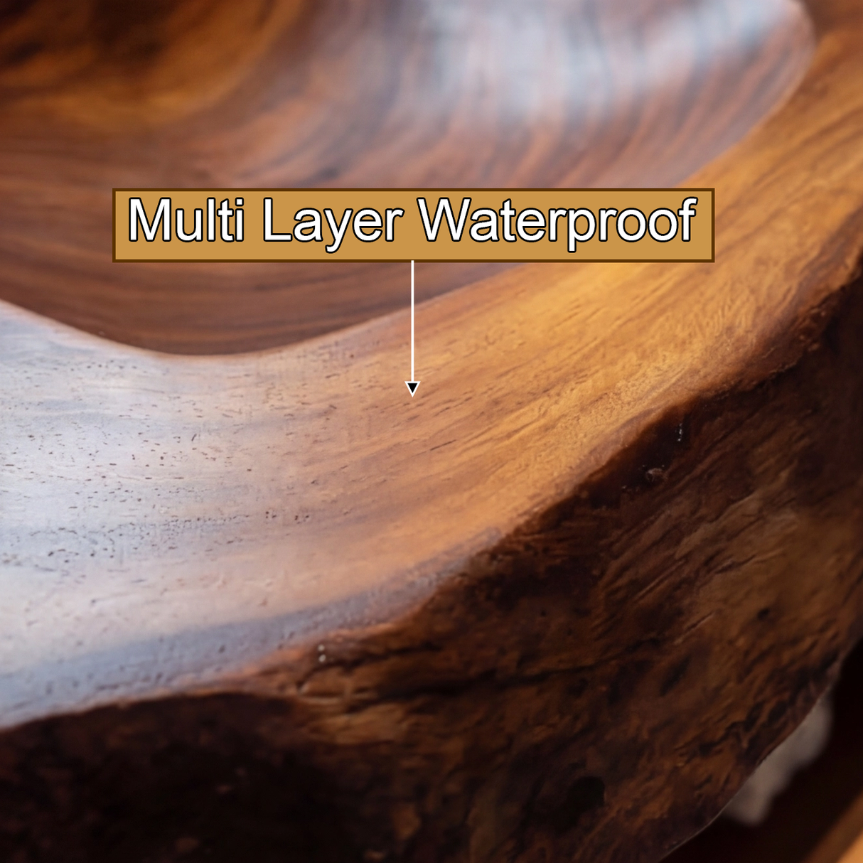 Orvello Handcrafted Live Edge Solid Wood Floating Bathroom Vanity with Integrated Sink SPA361872 - Timberustic Floating Bathroom Vanity with Integrated Sink