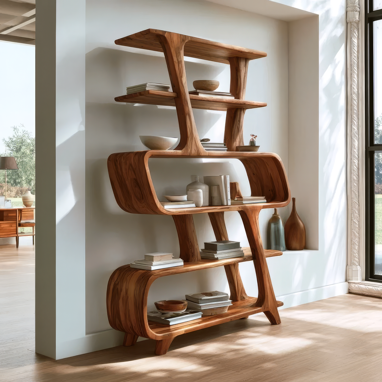 Orvessa Handcrafted Solid Wood Bookshelf - Timberustic Bookshelf