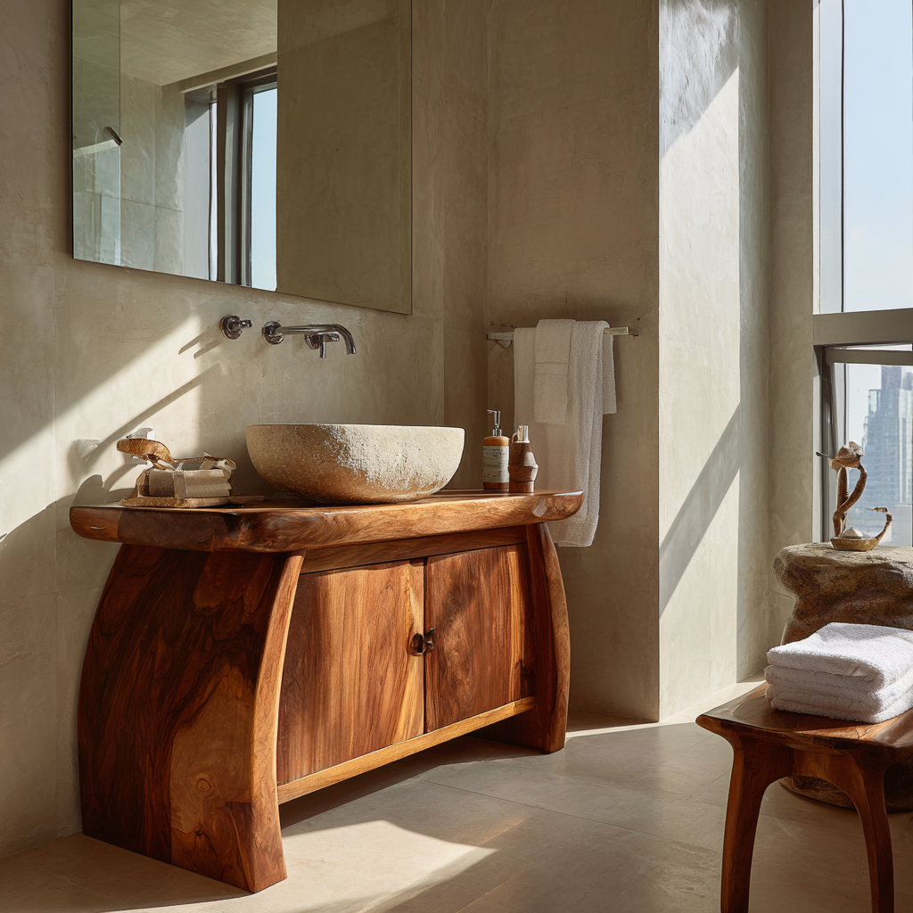 Orvessa Sculpted Solid Wood Freestading Bathroom Vanity with Cabinet - Timberustic Freestanding Bathroom Vanity with Cabinet