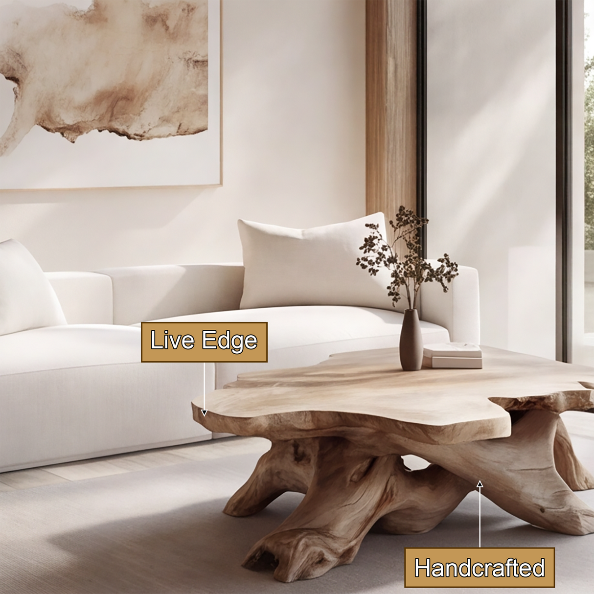 Orvessa Sculpted Solid Wood Coffee Table SPA902481 - Timberustic Coffee Table