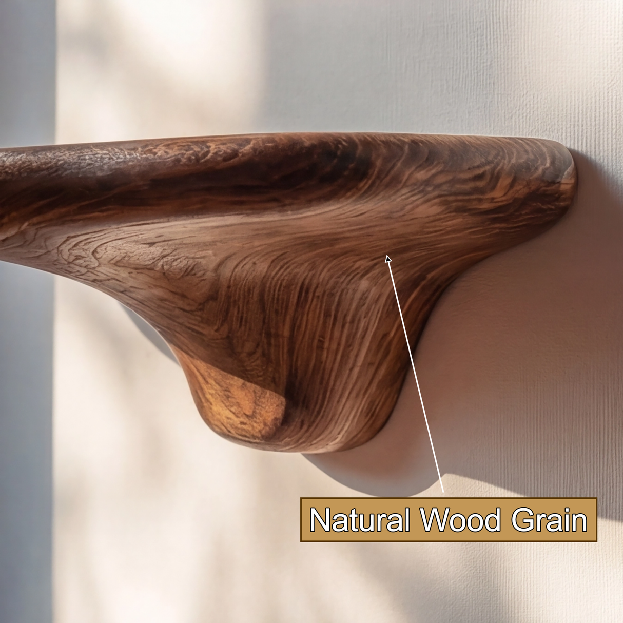 Orvessa Sculpted Solid Wood Mushroom Floating Shelf SPA964852 - Timberustic Floating Shelf