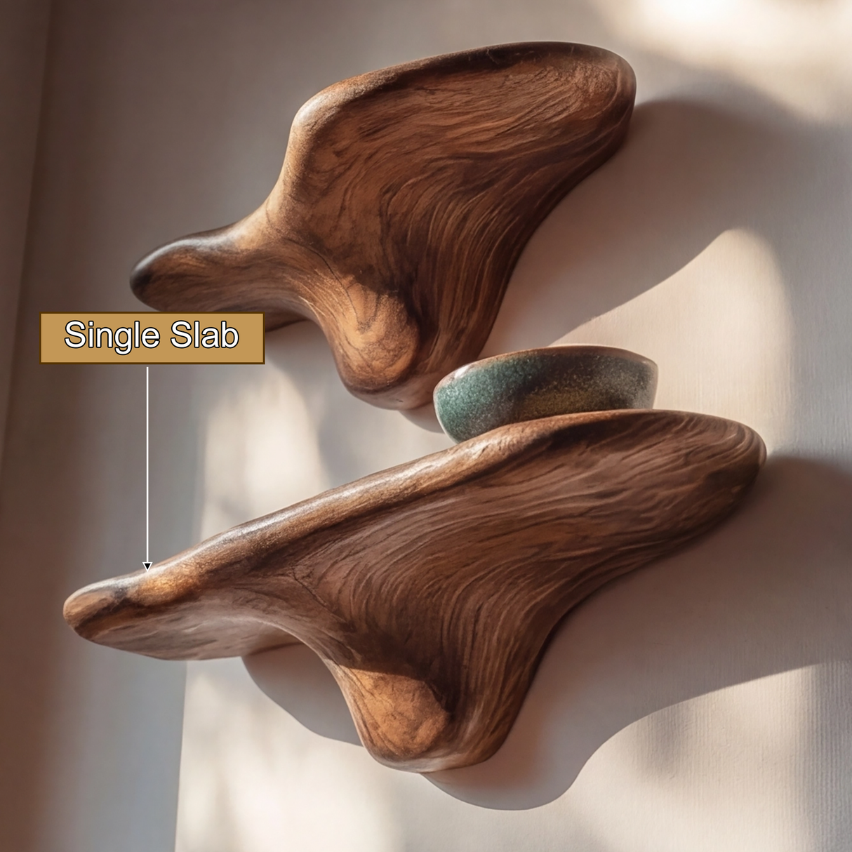 Orvessa Sculpted Solid Wood Mushroom Floating Shelf SPA964852 - Timberustic Floating Shelf