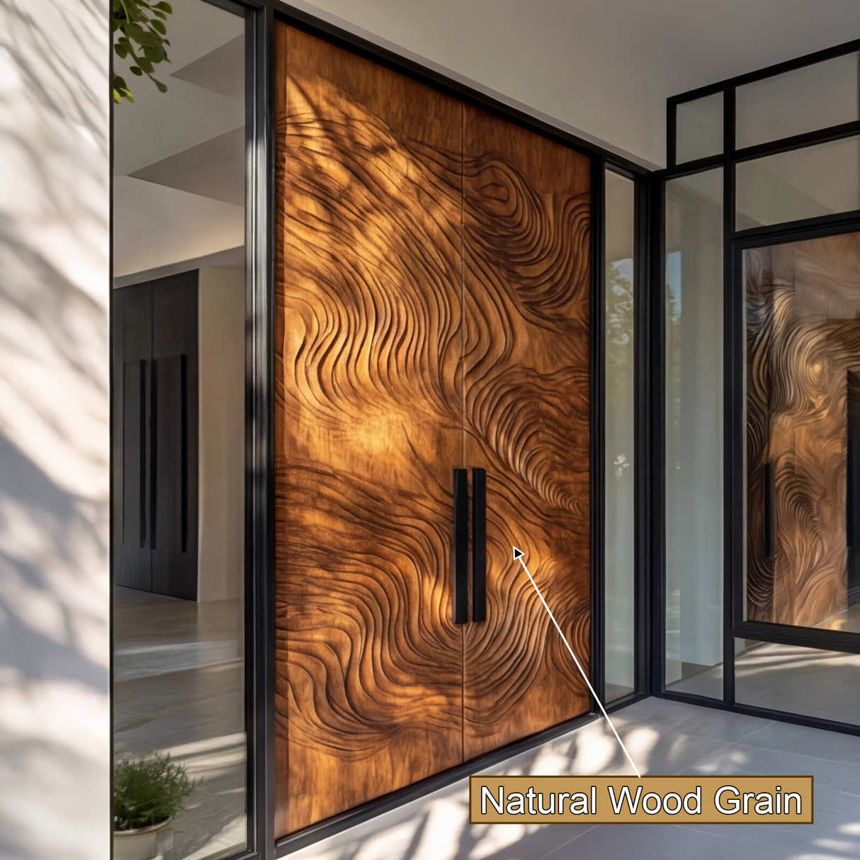 Orvessa Sculpted Solid Wood Rectangular Double Doors - Timberustic Door