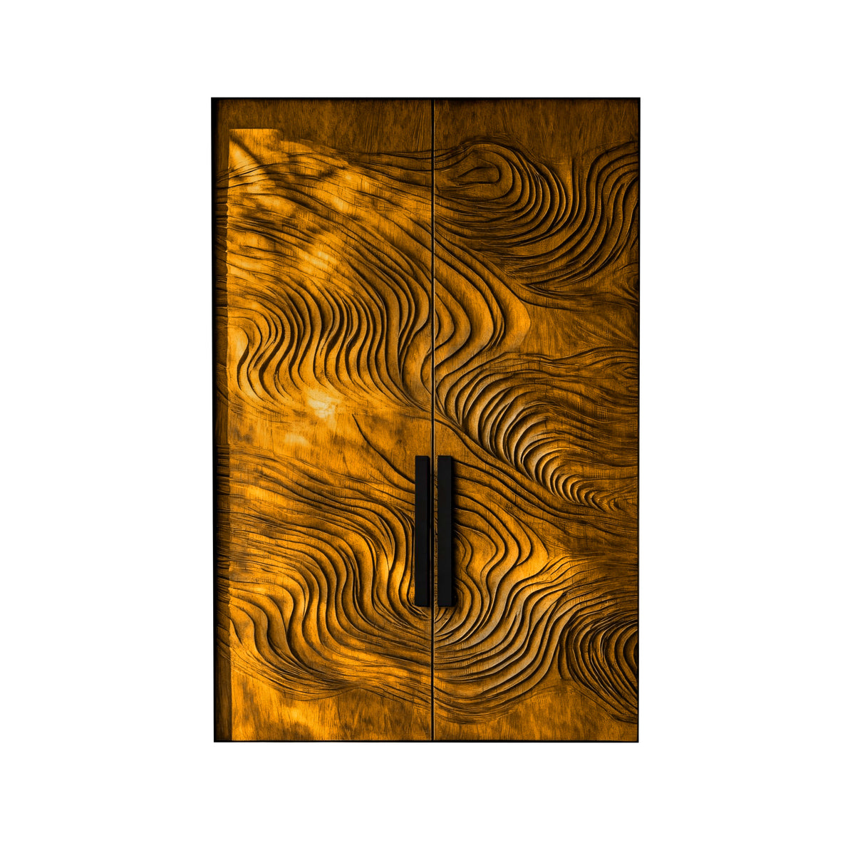 Orvessa Sculpted Solid Wood Rectangular Double Doors Teak - Timberustic Door