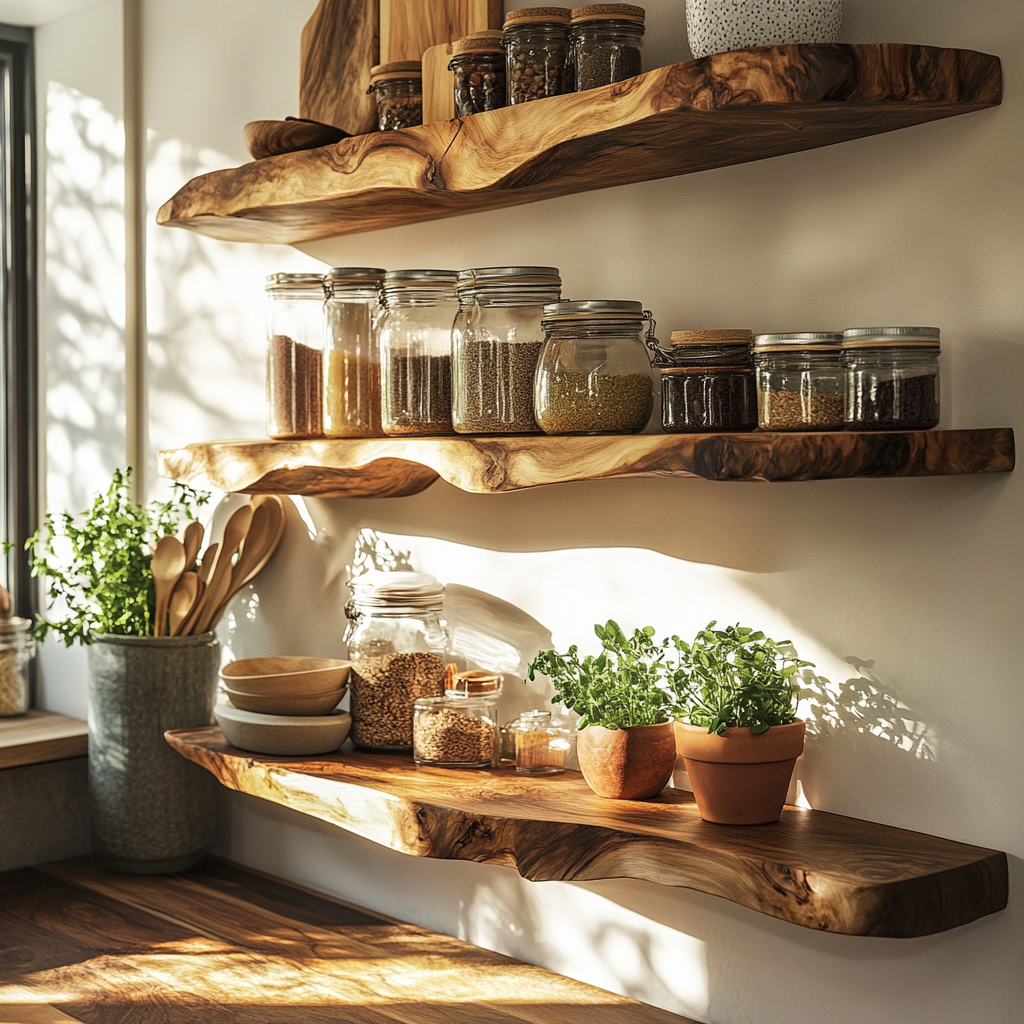 Orveth Live Edge Solid Wood Floating Shelf SPA524698 - Timberustic Floating Shelf