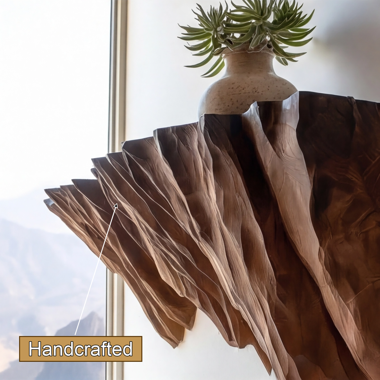 Orvethra Live Edge Solid Wood Mountain Floating Shelf SPA524789 - Timberustic Floating Shelf