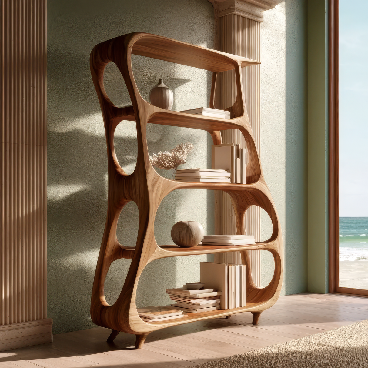 Orvian Handcrafted Solid Wood Bookshelf SPA934572