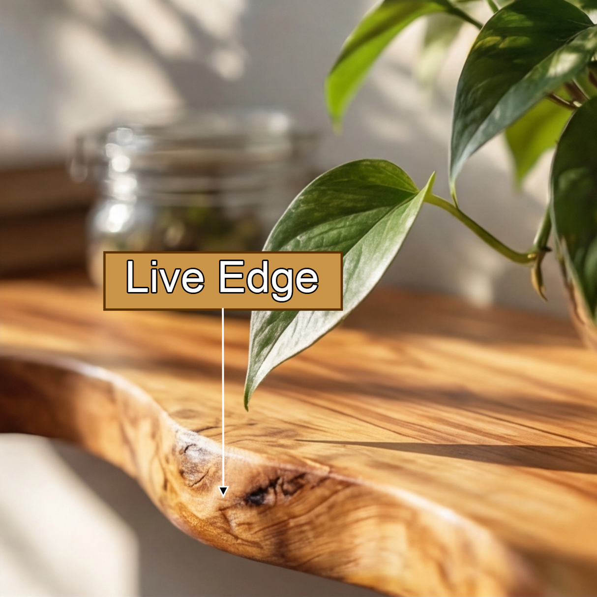 Orvino Live Edge Solid Wood Floating Shelf SPA369492 - Timberustic Floating Shelf