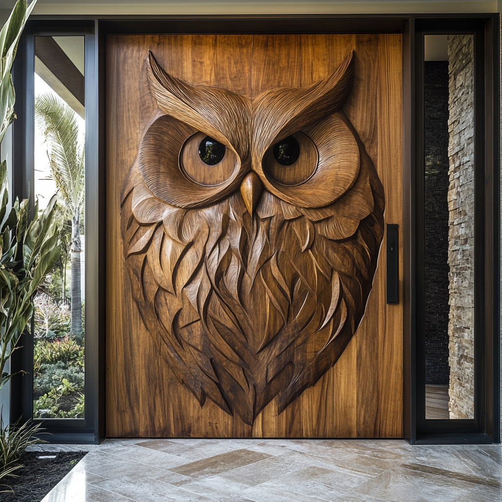 Orvion Sculpted Solid Wood Rectangular Double Doors - Timberustic Door