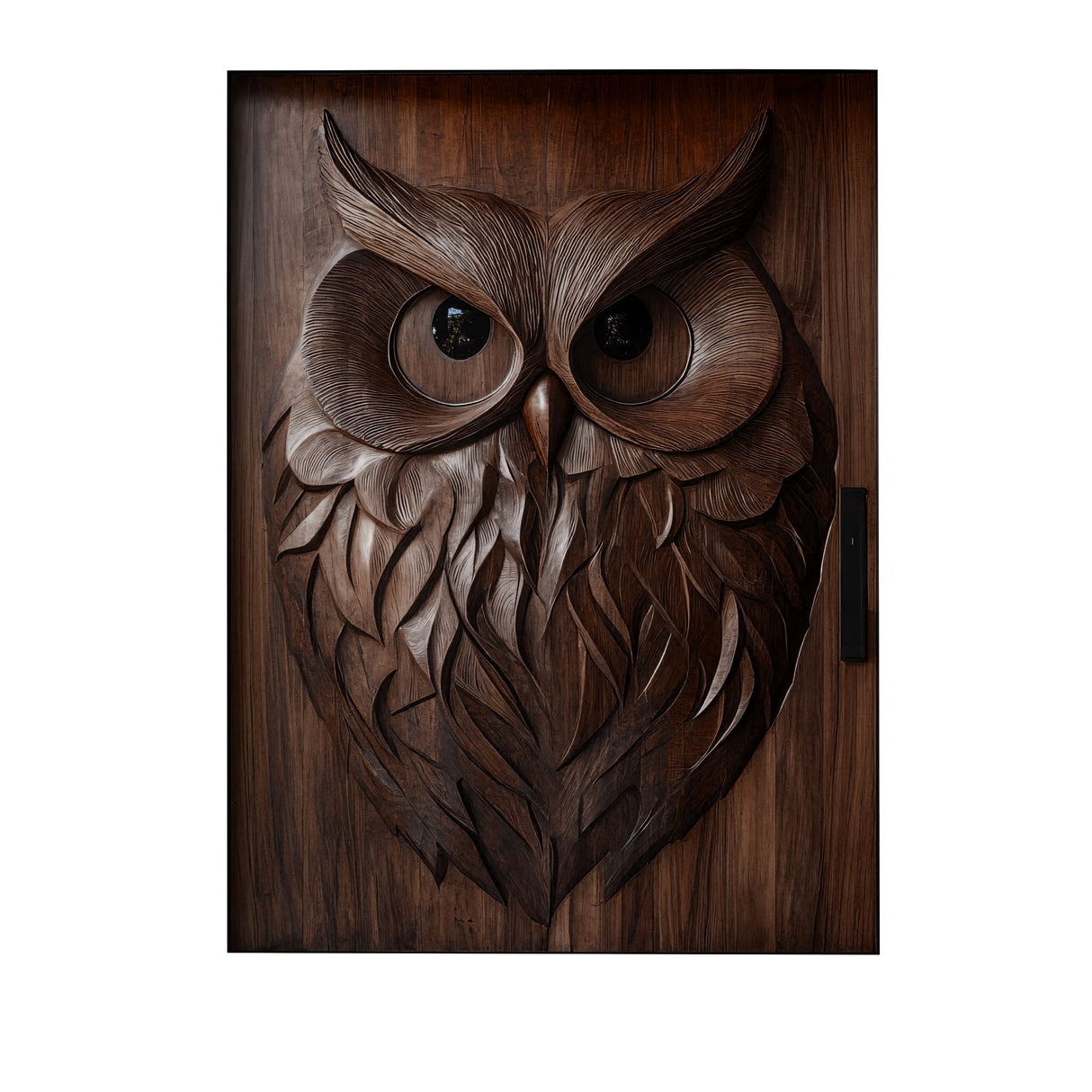 Orvion Sculpted Solid Wood Rectangular Double Doors Dark Walnut - Timberustic Door