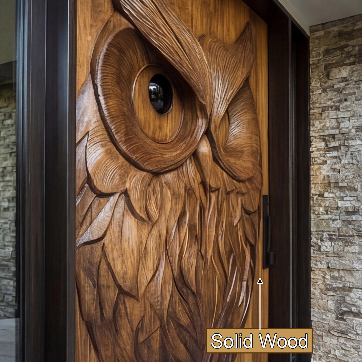 Orvion Sculpted Solid Wood Rectangular Double Doors - Timberustic Door