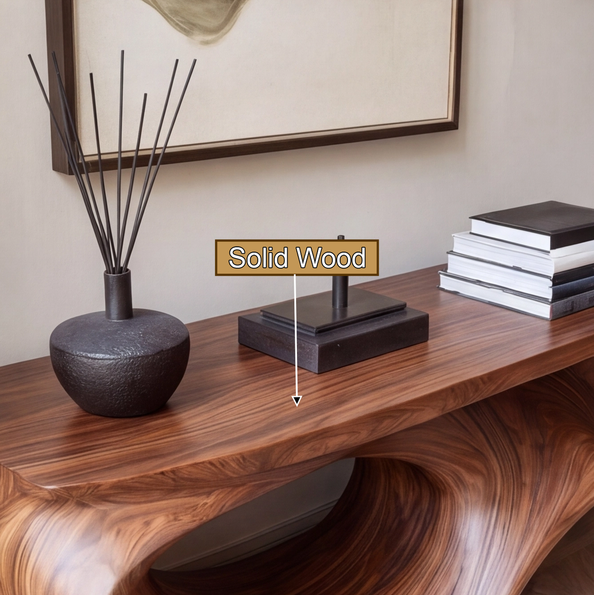 Oryndor Sculpted Solid Wood Console Table - Timberustic Console Table