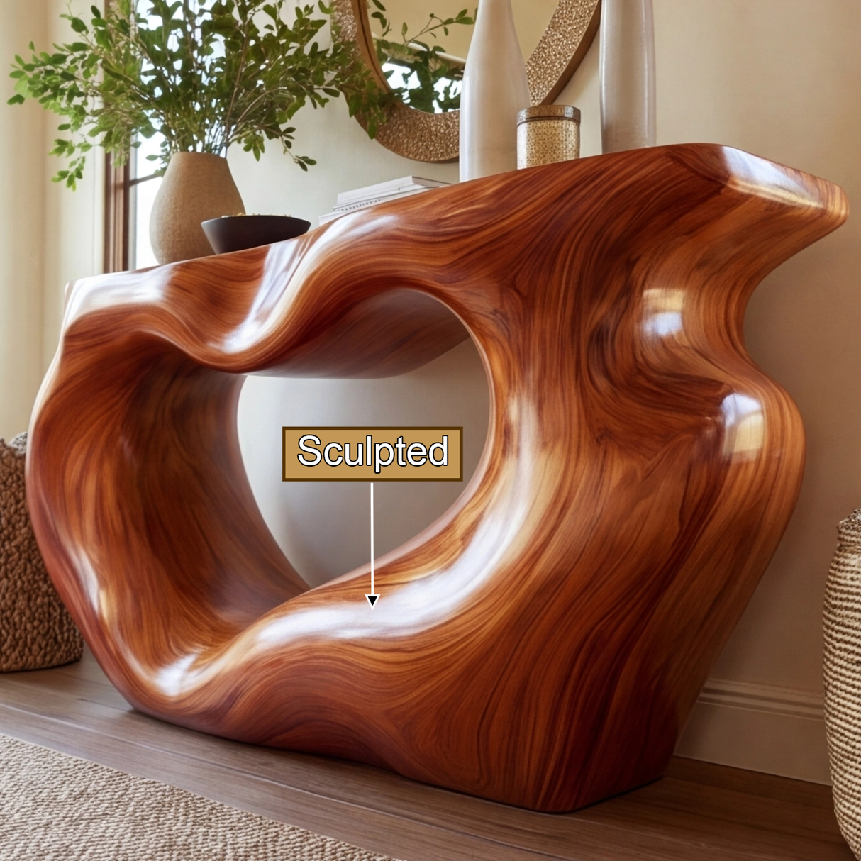 Orynthal Sculpted Solid Wood Console Table - Timberustic Console Table