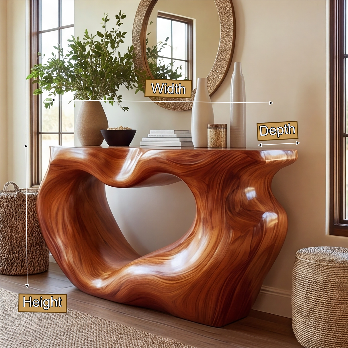 Orynthal Sculpted Solid Wood Console Table - Timberustic Console Table