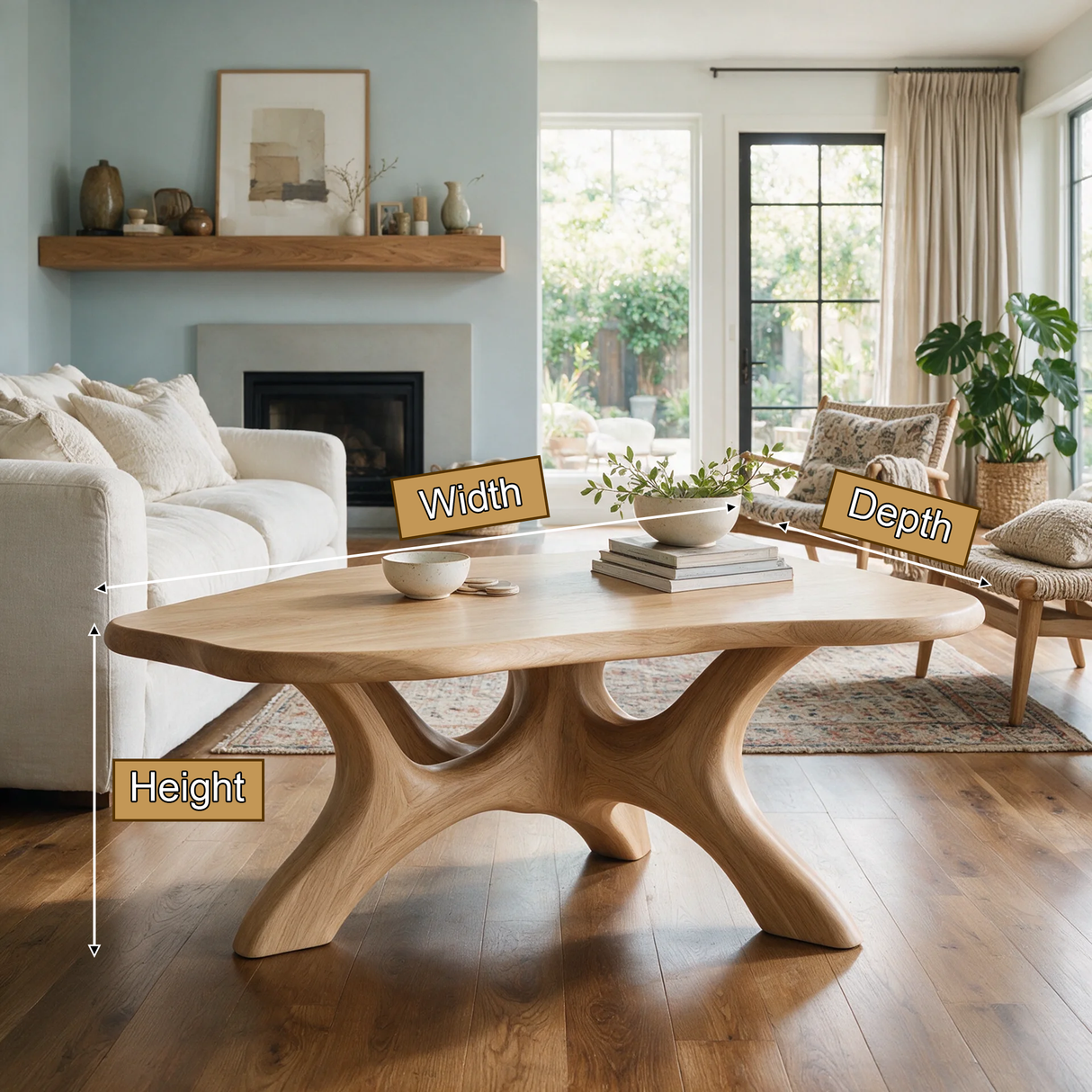 Orynthis Sculpted Solid Wood Coffee Table SPA295252 - Timberustic Coffee Table