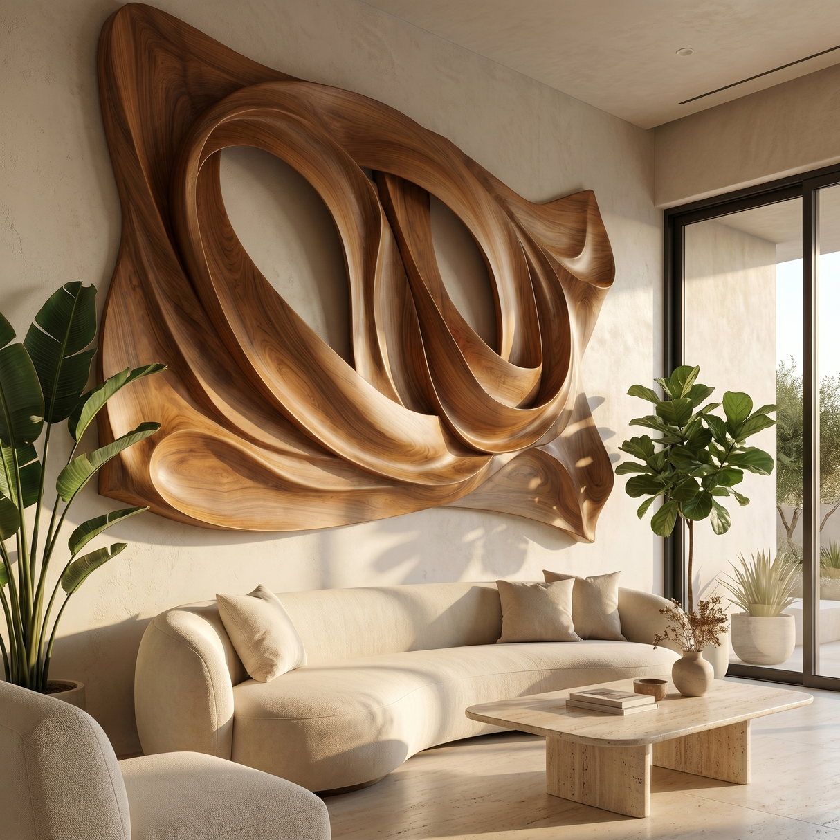 Orynthis Sculpted Solid Wood Wall Art