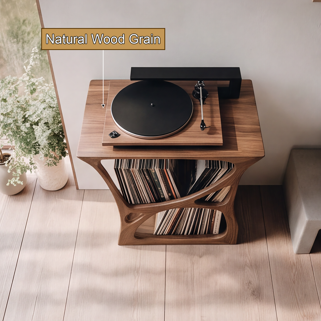 Orynthus Handcrafted Solid Wood Record Player Stand SPA254463 - Timberustic Record Player Stand With Storage