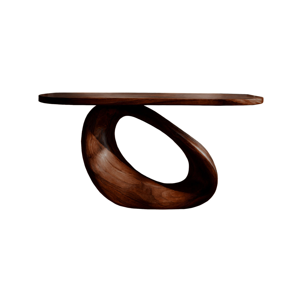 Oryx Sculpted Solid Wood Console Table Dark Walnut - Timberustic Console Table