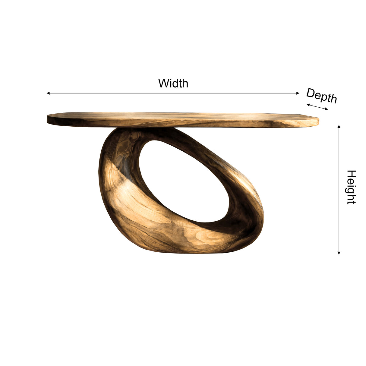 Oryx Sculpted Solid Wood Console Table