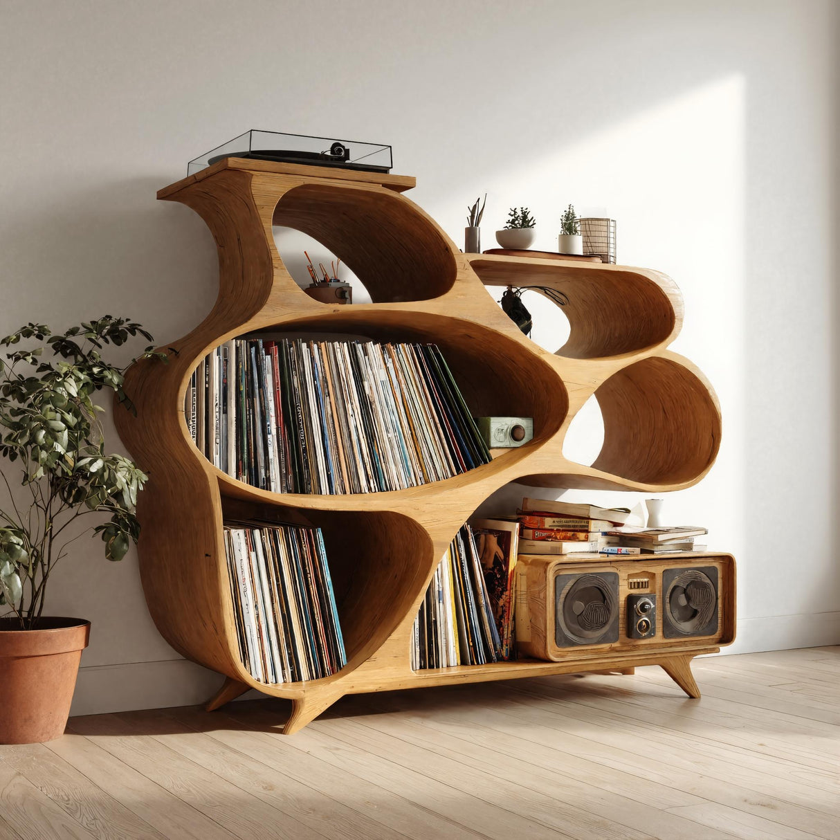 Ovallure Solid Wood Bookshelf