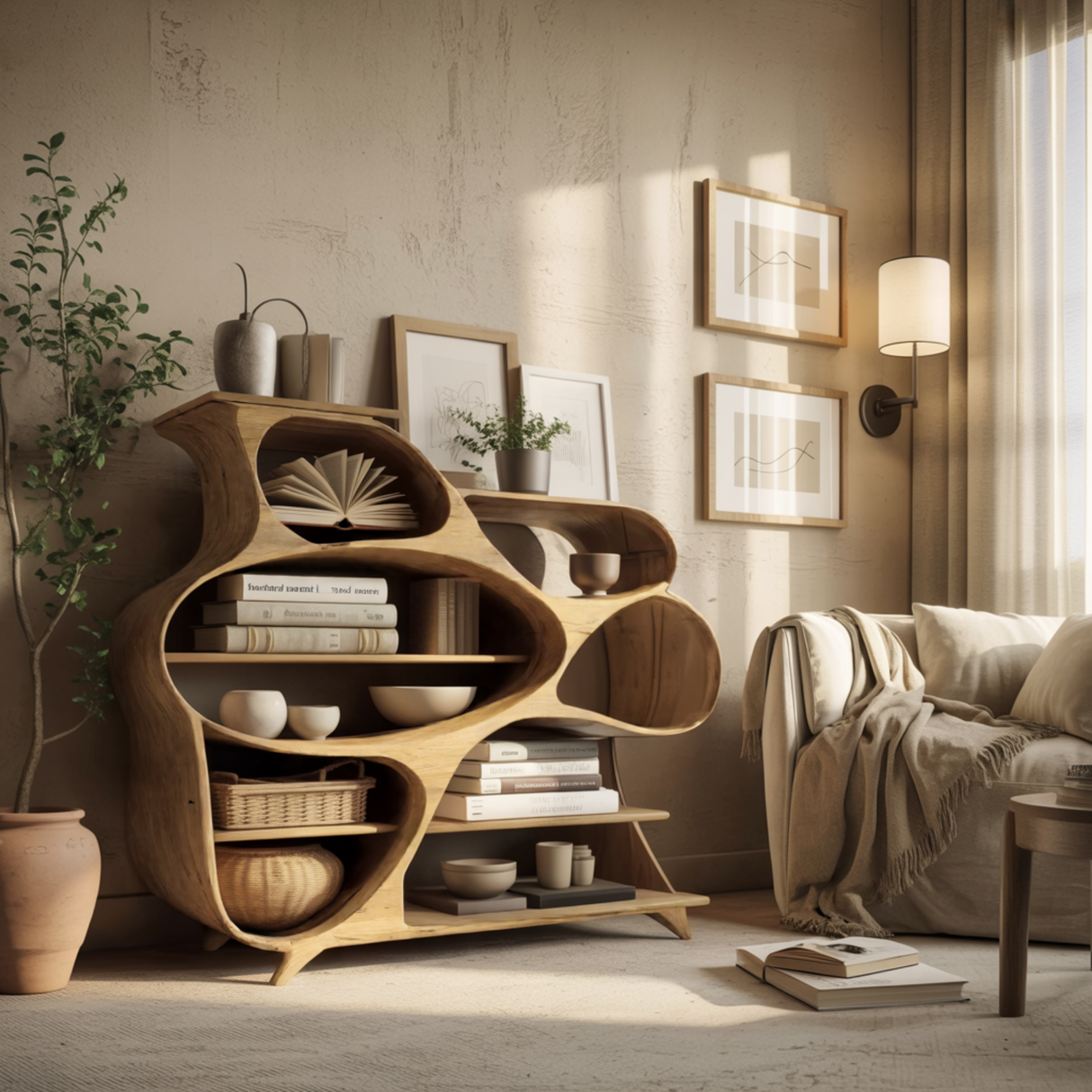 Ovallure Solid Wood Bookshelf