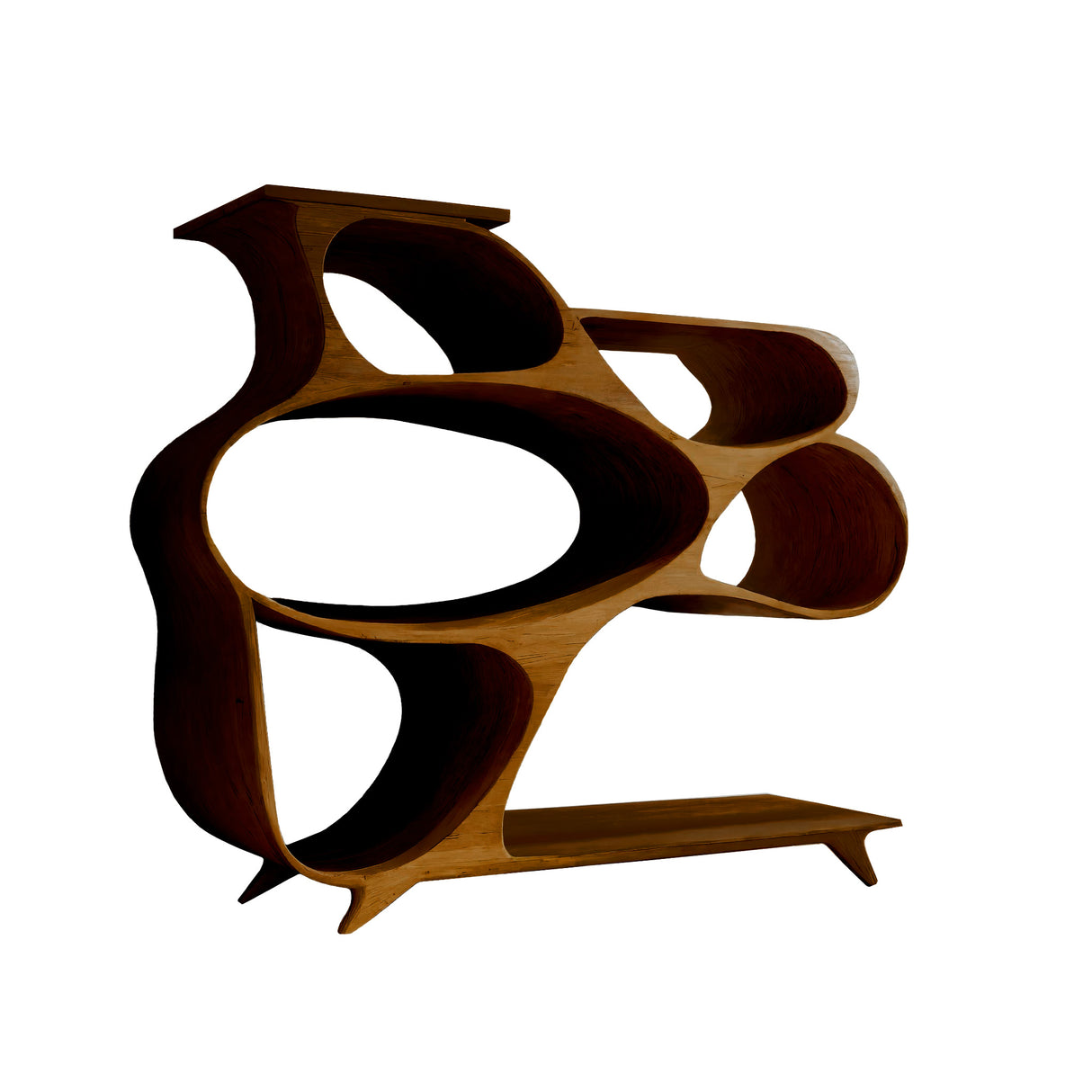 Ovallure Solid Wood Bookshelf Brown - Timberustic Bookshelf