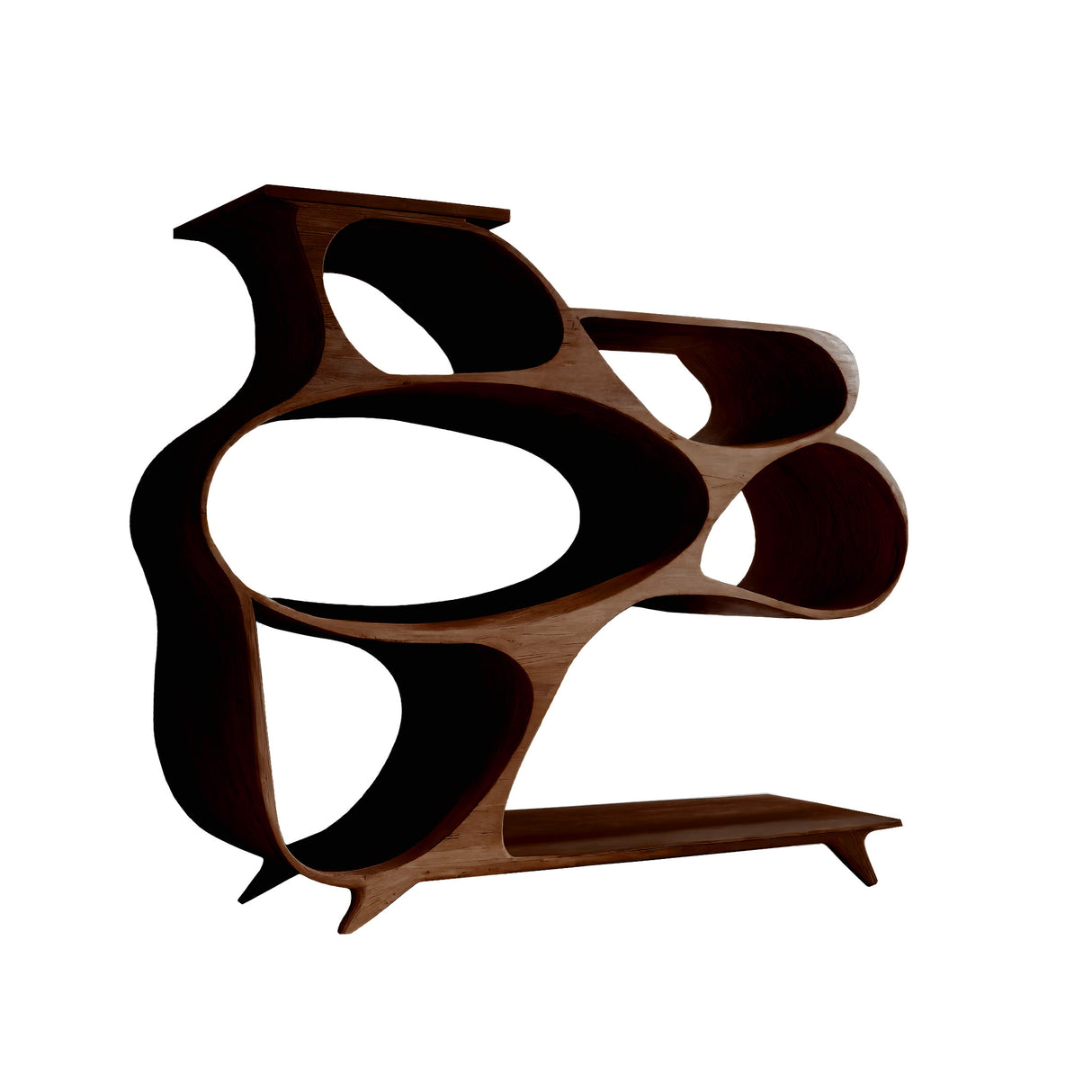 Ovallure Solid Wood Bookshelf Dark Walnut - Timberustic Bookshelf