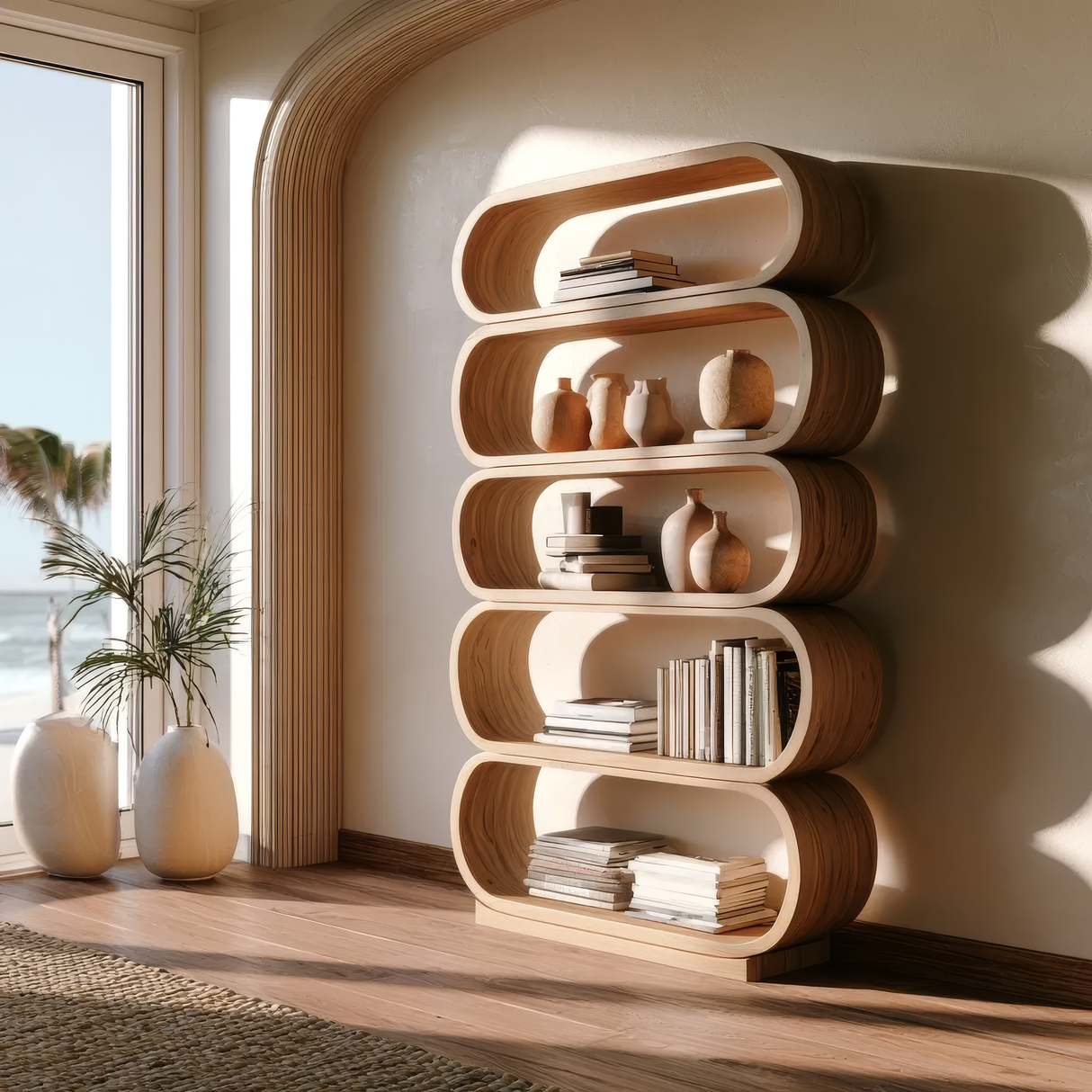 Ovelis Handcrafted Solid Wood Bookshelf SPA295823