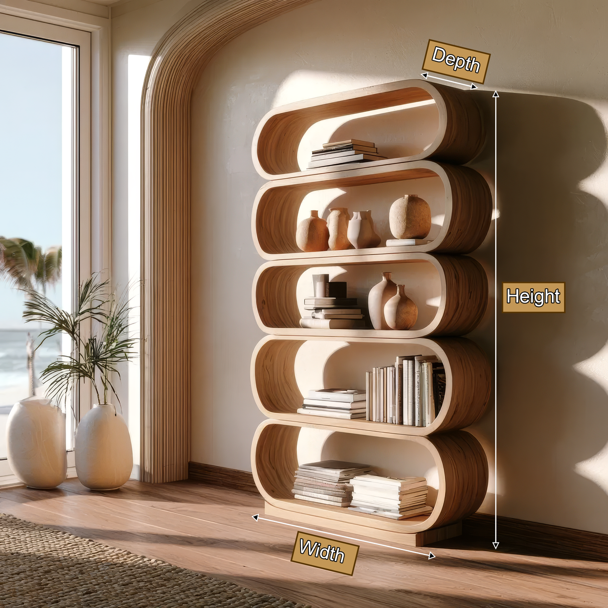 Ovelis Handcrafted Solid Wood Bookshelf SPA295823