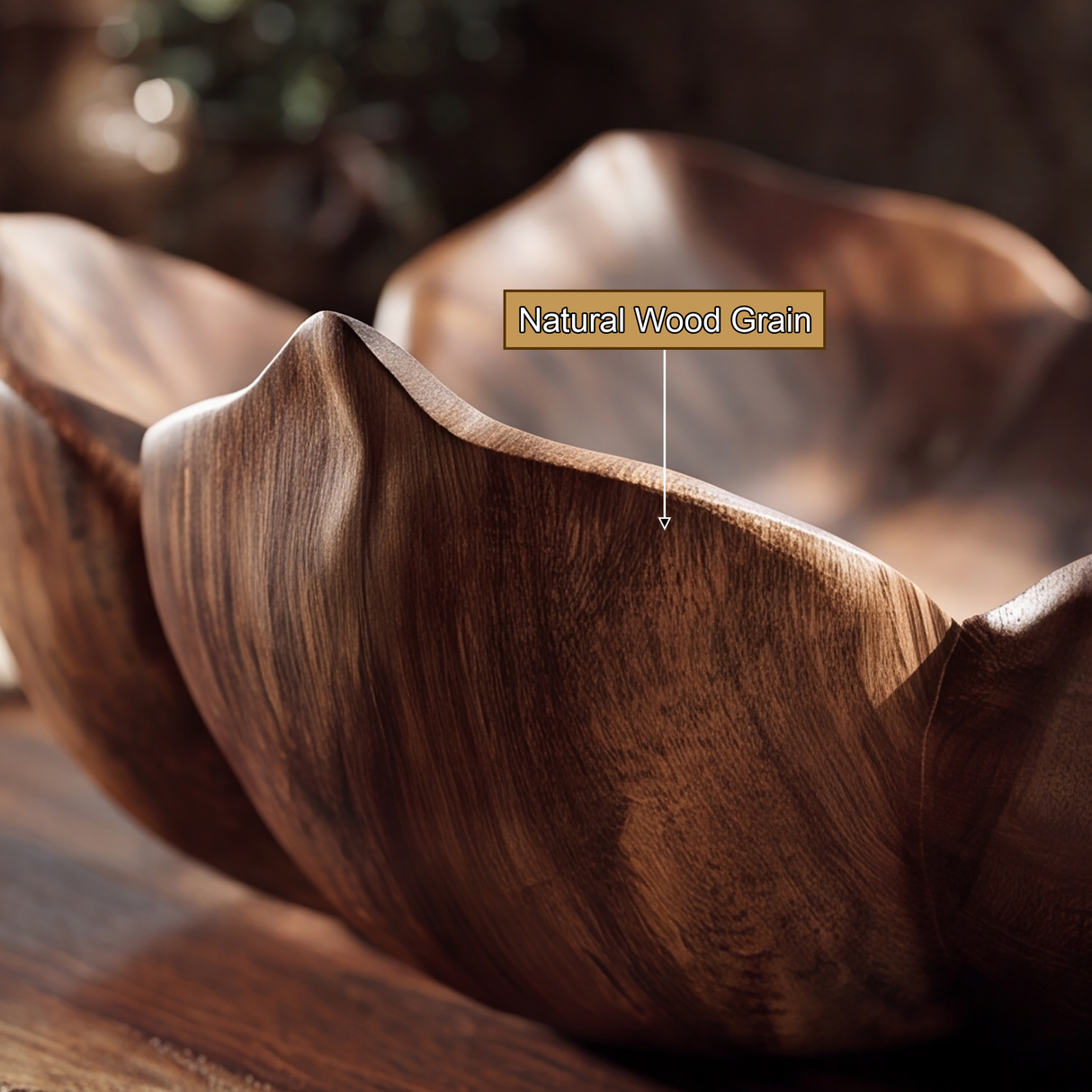 Petalore Handcrafted Solid Wood Flower Vessel Sink